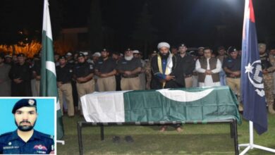 سوات: بم دھماکے میں شہید پولیس سپاہی برہان علی کی نماز جنازہ ادا