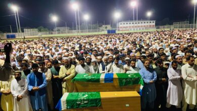 باجوڑ: ٹریفک حادثے میں جاں بحق جماعت اسلامی کے رہنماؤں کی نماز جنازہ ادا، ہزاروں کی شرکت