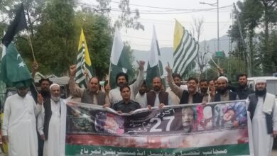 یوم سیاہ: ثمرباغ میں کشمیر سے اظہار یکجہتی کیلئے واک، بھارتی قبضے کی مذمت