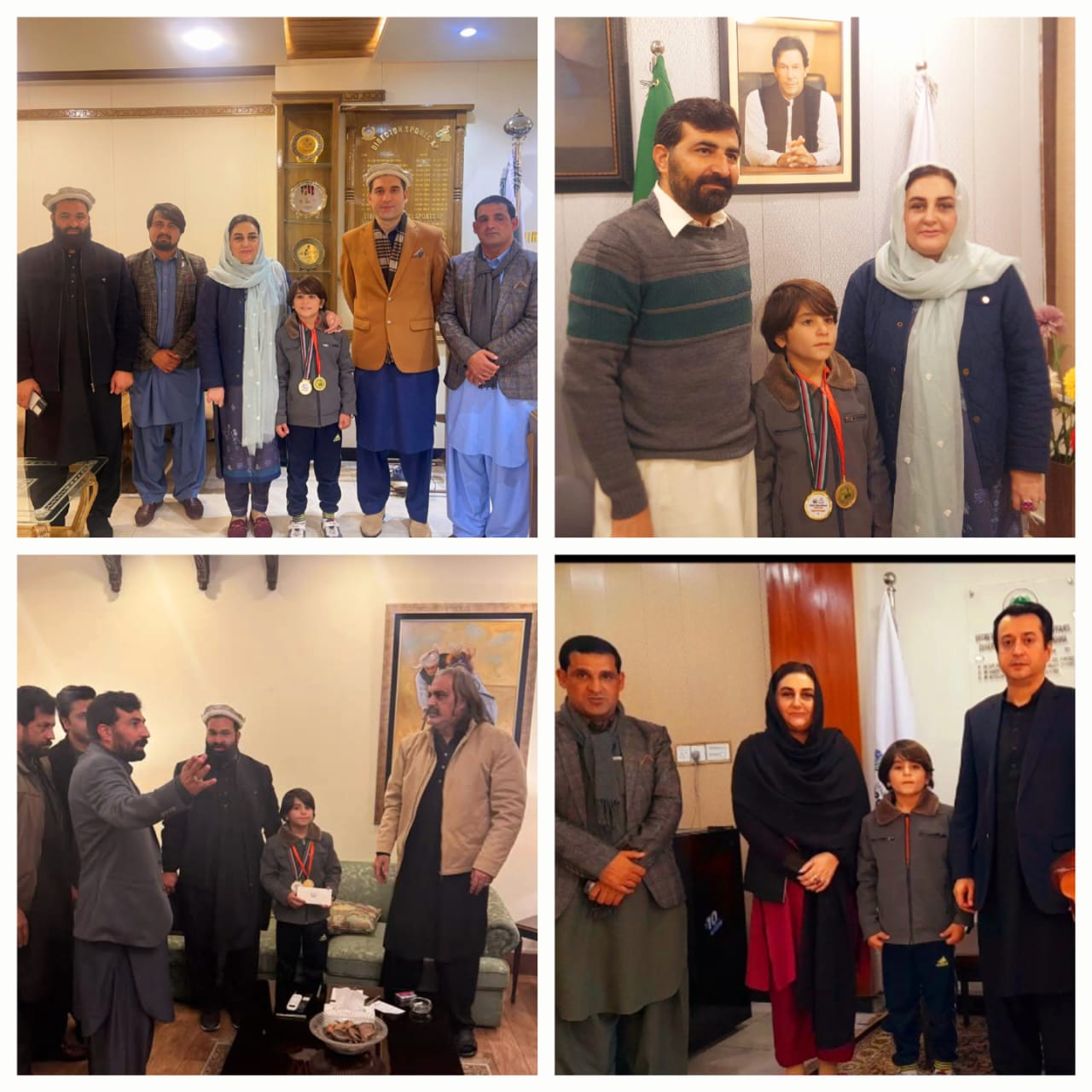 آذلان شاہ کو وزیر اعلی خیبر پختونخواہ سے تین لاکھ روپے کا چیک، حمیدہ شاہد کی تعریف